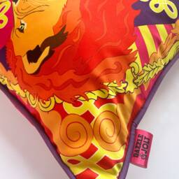 Lions Roar Luxury Cushion - Colourful Statement Home Decor, Maximalist, Animal Print - thumbnail 2