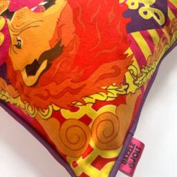 Lions Roar Luxury Cushion - Colourful Statement Home Decor, Maximalist, Animal Print - thumbnail 3