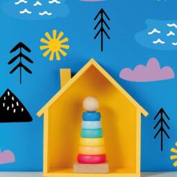 Mountain & Lake Wall Stickers - Fun Bright Decals, Kids Art, Nursery Stickers, Play Room Bedroom Decor - thumbnail 3