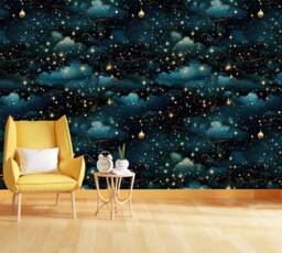 Starry Night Sky Wallpaper Mural Peel & Stick, Easy Install - thumbnail 1