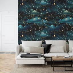 Starry Night Sky Wallpaper Mural Peel & Stick, Easy Install - thumbnail 3