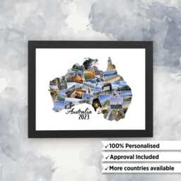 Australia Photo Collage Wall Art Display Ideas For Birthday Gift Personalized Travel Memory Frame Decoration Christmas - thumbnail 3