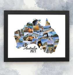 Australia Photo Collage Wall Art Display Ideas For Birthday Gift Personalized Travel Memory Frame Decoration Christmas - thumbnail 1