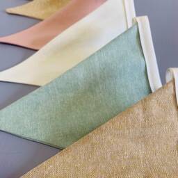 Linen Bunting - Home Decor Fabric Bunting- Baby Shower Girls Nursery Wall Hanging Room Blush Pink/Neutral Garland - thumbnail 3