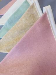 Linen Bunting - Home Decor Fabric Bunting- Baby Shower Girls Nursery Wall Hanging Room Blush Pink/Neutral Garland - thumbnail 1