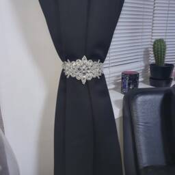 Crystal Rhinestone Curtain Tie Backs Magnetic Holders - Pair - thumbnail 2