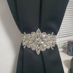 Crystal Rhinestone Curtain Tie Backs Magnetic Holders - Pair - thumbnail 3