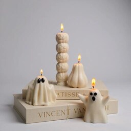 Tall Pumpkin Shaped Taper Candle, Pumpkin Spice Scented Candle, Halloween Candles, Autumn Candle Gift, Fall Decor, Hygge, Cosy Home Decoration - thumbnail 3