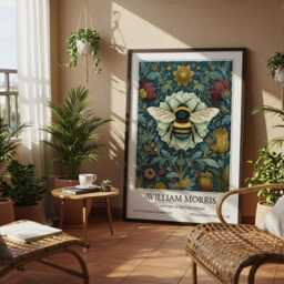 Bumble Bee William Morris Wall Art Vintage Poster, Floral Art Print - thumbnail 3