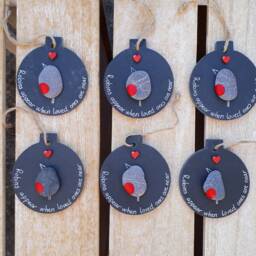 Memorial Keepsake, Family Loss, Lost Friend Grief, Robin Baubles, Christmas Gift, Robins, Decor - thumbnail 4