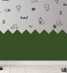 Triangle Edge Wall Stencil Mountain Paint Decor - thumbnail 1