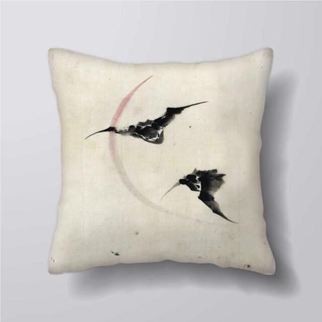 Bat Vintage Botanical -Cushion Cover Case Or Stuffed With Insert - image 1