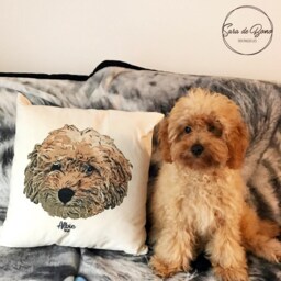 Personalized Pet Portrait Pillow Custom Dog Cushion, Lover Gift - thumbnail 2