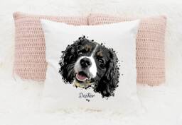 Personalized Pet Portrait Pillow Custom Dog Cushion, Lover Gift - thumbnail 1