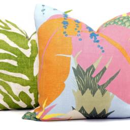 Schumacher Tropical Pineapple Pillow Cover Ananas Linen Accent - thumbnail 3