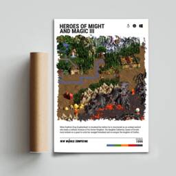 Homm3 - 1999 Poster - Heroes Of Might & Magic 3 Video Game Wall Art Print Gaming Gift A5-A4-A3-A2-A1 Unframed Canvas For Frame - thumbnail 3
