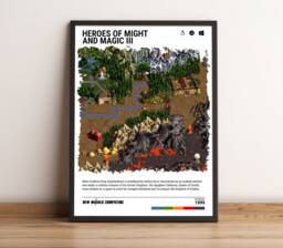 Homm3 - 1999 Poster - Heroes Of Might & Magic 3 Video Game Wall Art Print Gaming Gift A5-A4-A3-A2-A1 Unframed Canvas For Frame - thumbnail 1