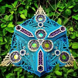 Layered Laser Cut Trinity Mask Festival Fashion Sacred Geometry God Headdress Goddess Triangle Costume Steampunk Burner Solar Wood Art - thumbnail 3
