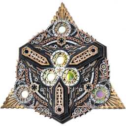 Layered Laser Cut Trinity Mask Festival Fashion Sacred Geometry God Headdress Goddess Triangle Costume Steampunk Burner Solar Wood Art - thumbnail 4
