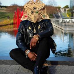 Layered Laser Cut Trinity Mask Festival Fashion Sacred Geometry God Headdress Goddess Triangle Costume Steampunk Burner Solar Wood Art - thumbnail 2