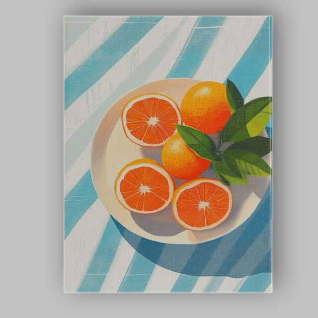 Modern Citrus Orange Still Life Illustration Canvas Wall Art Print Decor Picture Ready To Hang - image 1