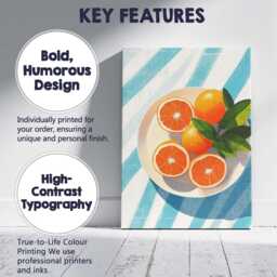 Modern Citrus Orange Still Life Illustration Canvas Wall Art Print Decor Picture Ready To Hang - thumbnail 2