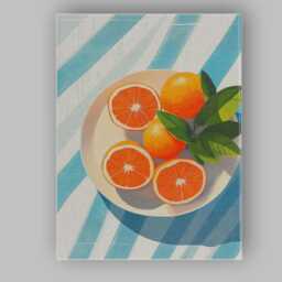 Modern Citrus Orange Still Life Illustration Canvas Wall Art Print Decor Picture Ready To Hang - thumbnail 1