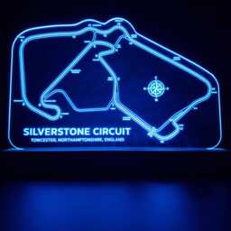 Silverstone Circuit Led Night Light, British F1, F1 Gifts, Gifts For Him, Her, Lights, Bedroom Light - thumbnail 4
