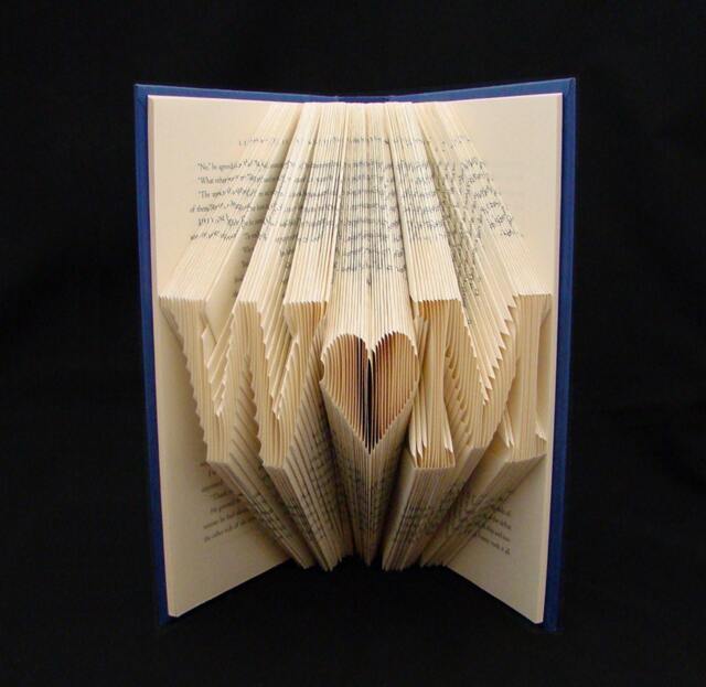W Heart M 2 Letters With Symbol Wedding Anniversary Gift Folded-Book Art Sculpture - image 1