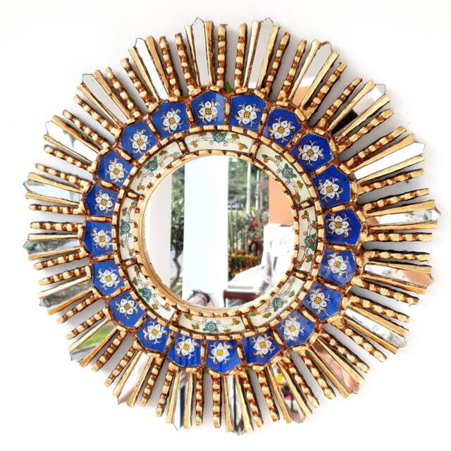 "Peruvian Mirrors - ""Lime Blue 45cm" - image 1