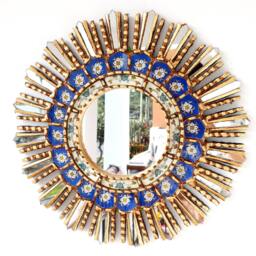 "Peruvian Mirrors - ""Lime Blue 45cm"