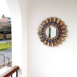 "Peruvian Mirrors - ""Lime Blue 45cm" - thumbnail 2