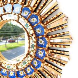"Peruvian Mirrors - ""Lime Blue 45cm" - thumbnail 3