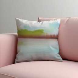 Watercolor Landscape Cushion Cover, Serene Nature Pillowcase, Abstract Horizon Throw Pillow Case - thumbnail 2