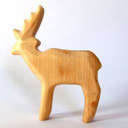 Hand Carved Wooden Deer Waldorf Toddler Toy - thumbnail 3