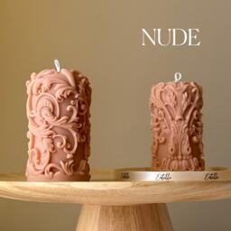 Vintage Lace Soy Pillar Candle Handmade Home Decor - thumbnail 2