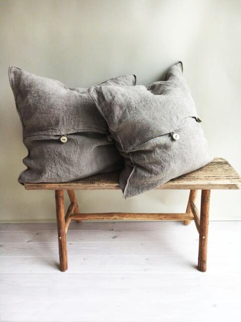 Rustic Throw Pillow Covers, Linen Shams Natural Sham Covers Linen Decorative Pillowcases Burlap Shams - image 1