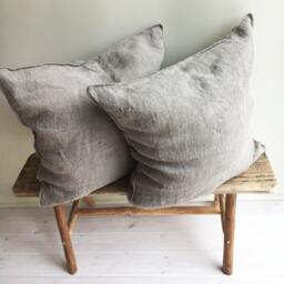 Rustic Throw Pillow Covers, Linen Shams Natural Sham Covers Linen Decorative Pillowcases Burlap Shams - thumbnail 2