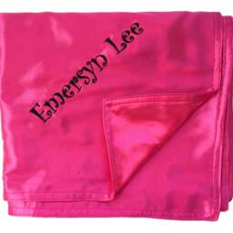 Baby Blanket Satin - Embroidered Personalized With Child's Name Color Choices - thumbnail 4