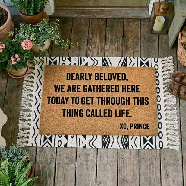 "Natural Coir Doormat, ""Dearly Beloved" - image 1