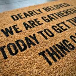 "Natural Coir Doormat, ""Dearly Beloved" - thumbnail 2