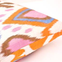 Handmade Ikat Pillow Cover, Silk Cotton Cushion, 20x20 - thumbnail 3