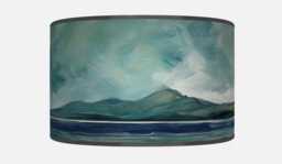 Handmade Seascape Lampshade Coastal Blue Drum Pendant Light