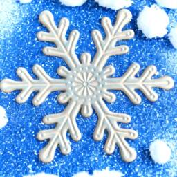 Snowflake Christmas Tree Metal Ornament , Wreath Attachment 12'' Dia, Ice Blue & White , Snow Theme Wreath, Snow & Theme - thumbnail 3