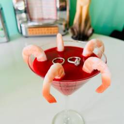Shrimp Cocktail Ring Dish/Fake Food/Food Decor/Dopamine Decor/Pop Art/Shrimpmas/Kitschy/Funky Decortrinket Dish/Jewelry Dish - thumbnail 3