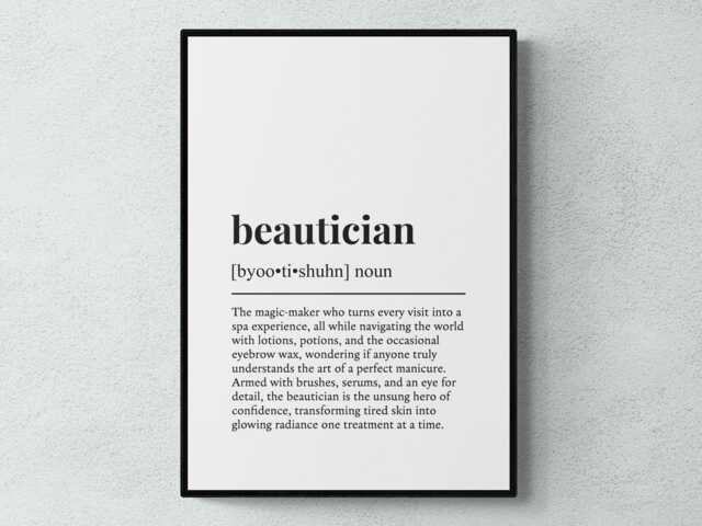 Beautician Funny Definition Job Work Gift Wall Art Print - image 1