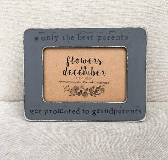 Personalized Grandparent Picture Frame Hand Stamped 4x6 Photo Frame - image 1
