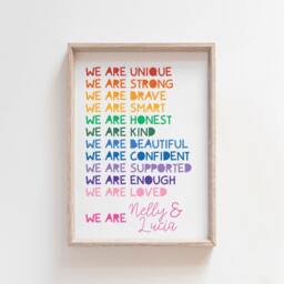 Brother Sister Prints, Rainbow Wall Art, Playroom Girls Bedroom Decor, Boys Siblings Prints, Playroom, Motivational Prints - thumbnail 2