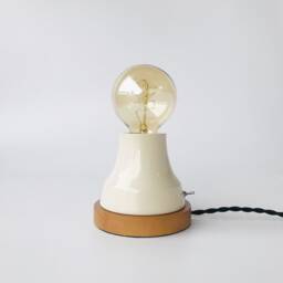 Benjamin Ivory White Lamp For Home Office Desk Table - Plug-In Wall Sconce Industrial Modern Light Holiday Gift For Him, Her & Students - thumbnail 1