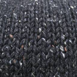 Chunky Knit Cushion Cover 100% Irish Donegal Wool Pillow, Black Tweed Flecked Design - thumbnail 4